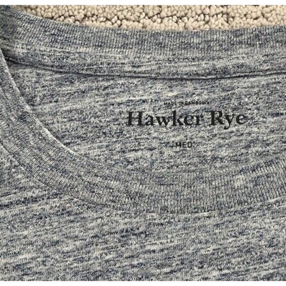 Hawker Rye Mens Long Sleeve T Shirt Size M Crew Neck Light Blue Cotton NWT - Picture 3 of 11